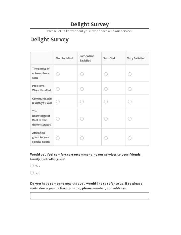Update Delight Survey from Netsuite