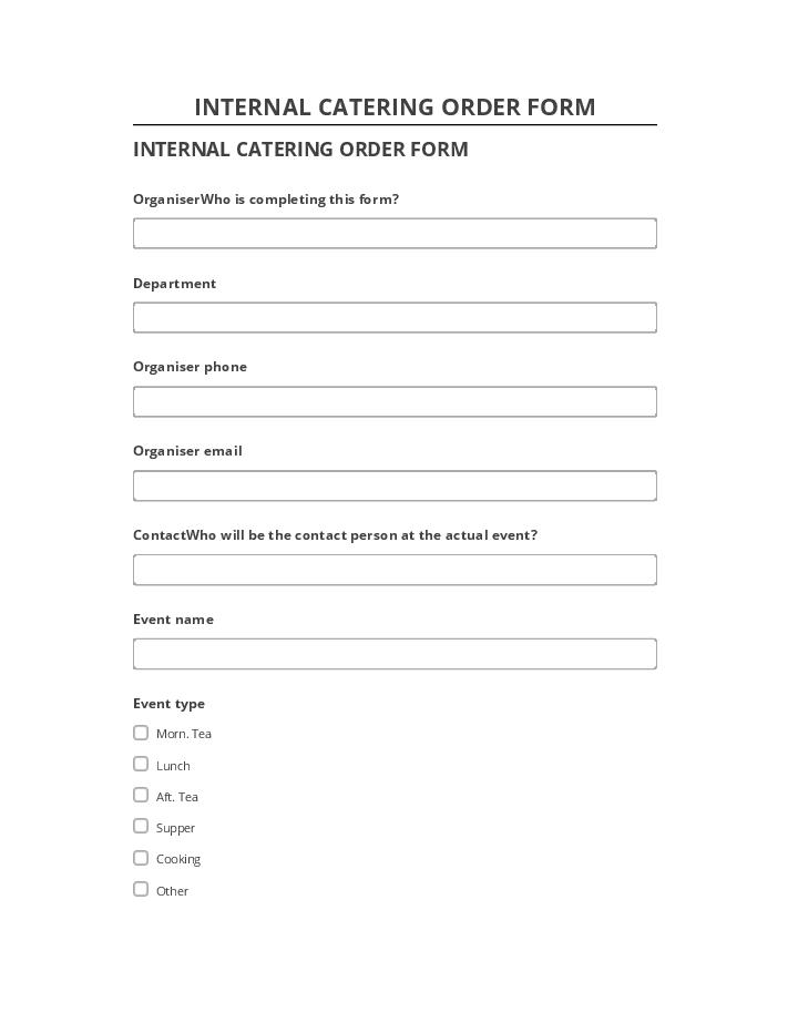 Extract INTERNAL CATERING ORDER FORM from Salesforce