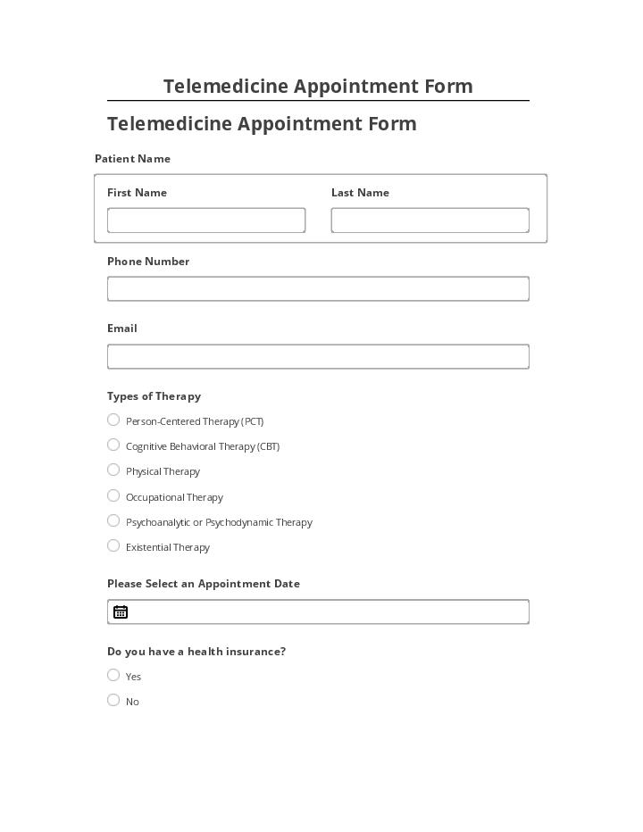 Arrange Telemedicine Appointment Form in Microsoft Dynamics