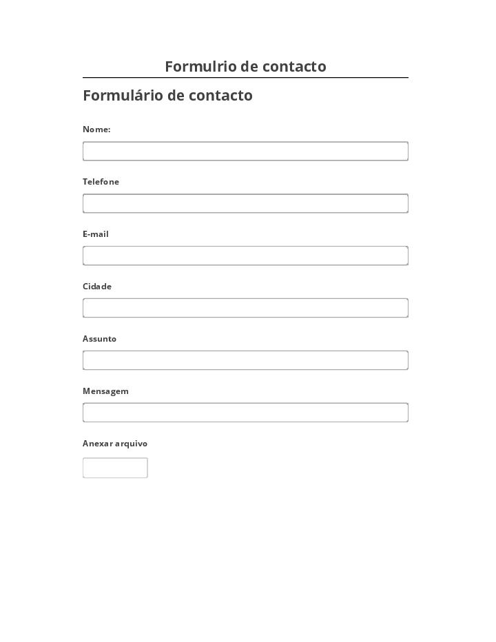 Synchronize Formulrio de contacto with Netsuite