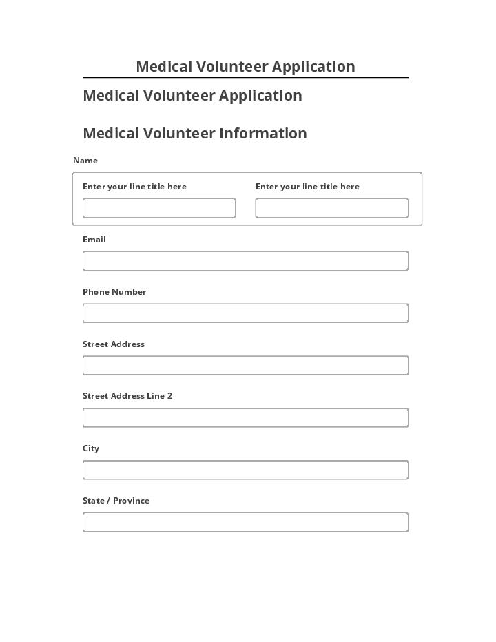 Pre-fill Medical Volunteer Application