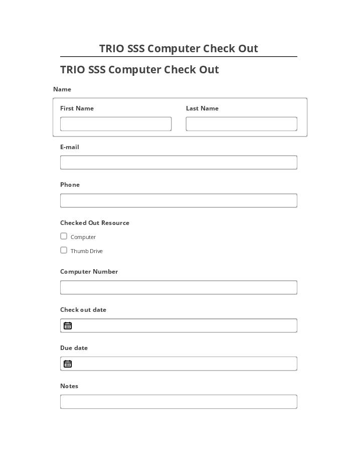 Arrange TRIO SSS Computer Check Out in Salesforce