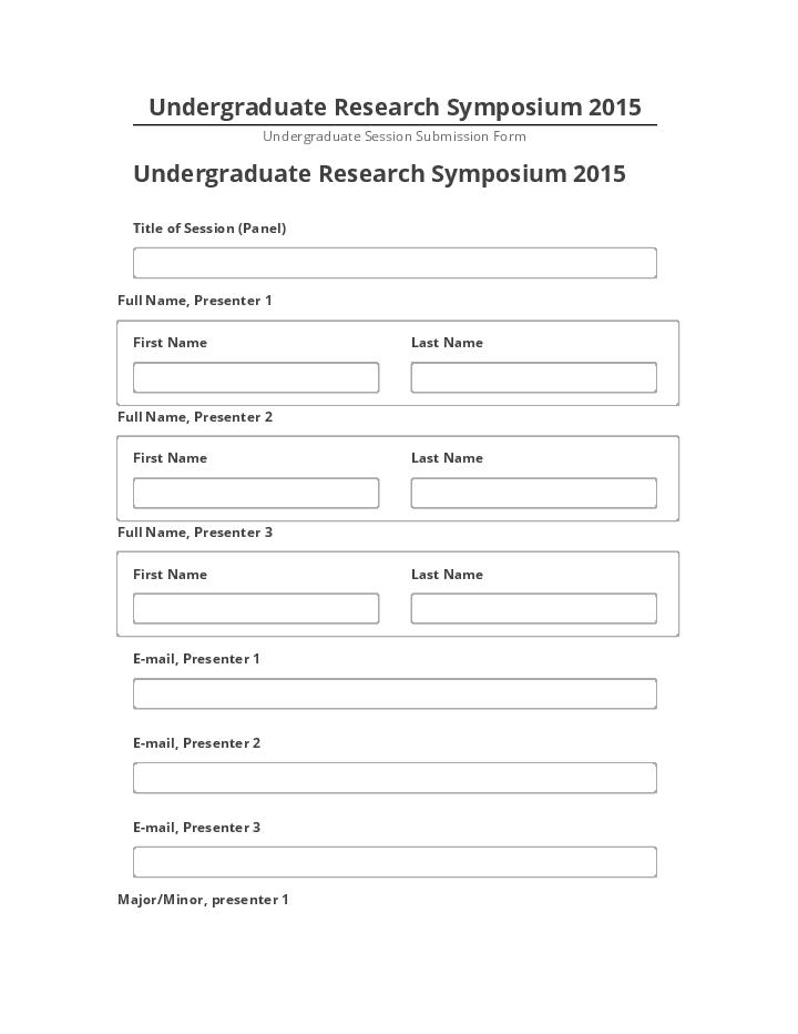 Manage Undergraduate Research Symposium 2015 in Netsuite