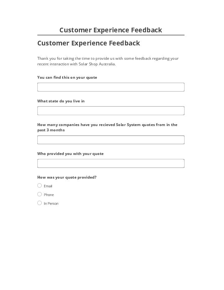 Arrange Customer Experience Feedback