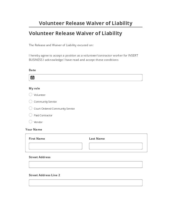 Extract Volunteer Release Waiver of Liability from Netsuite