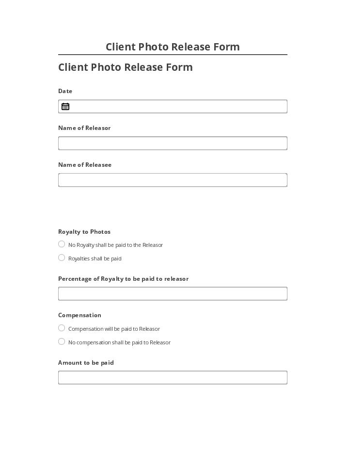 Pre-fill Client Photo Release Form from Salesforce
