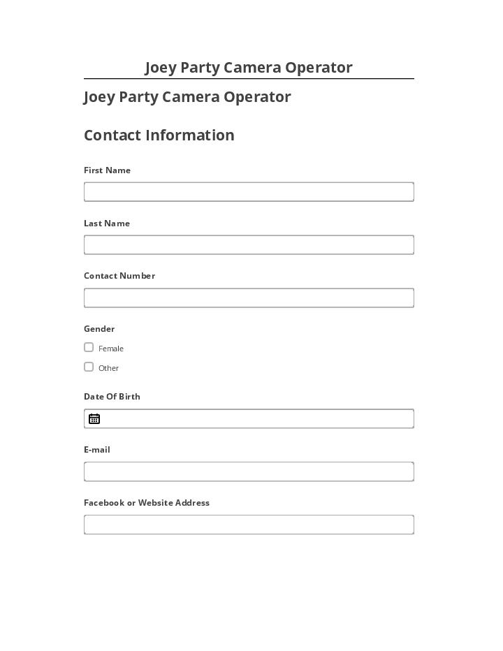 Synchronize Joey Party Camera Operator