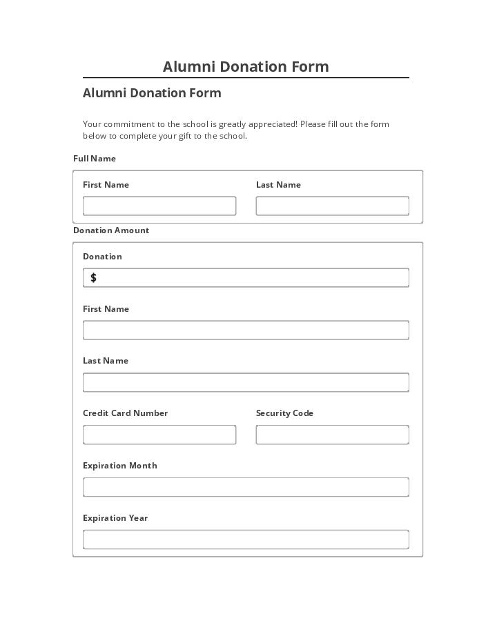 Automate Alumni Donation Form