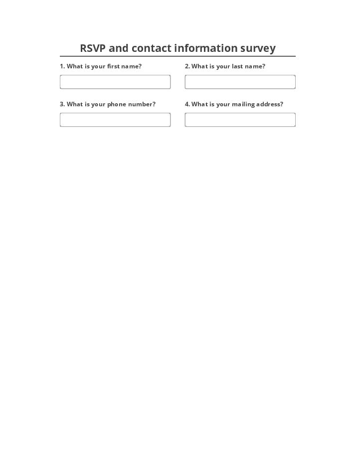 Arrange RSVP and contact information survey