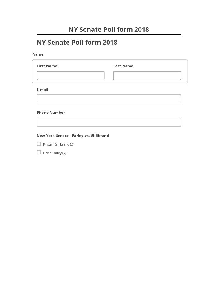 Pre-fill NY Senate Poll form 2018 from Netsuite