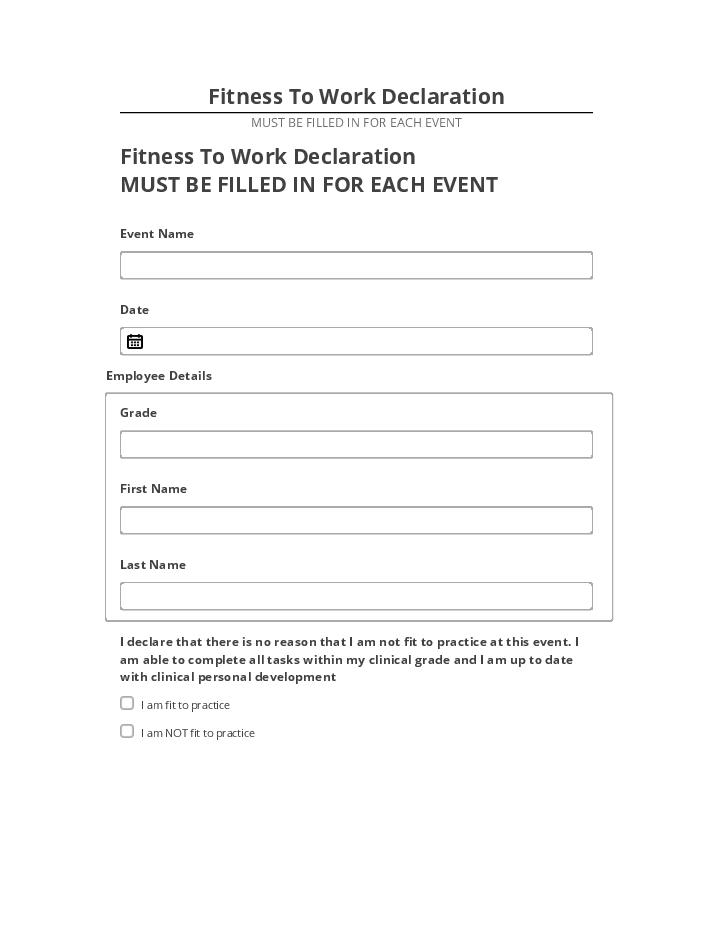 Manage Fitness To Work Declaration