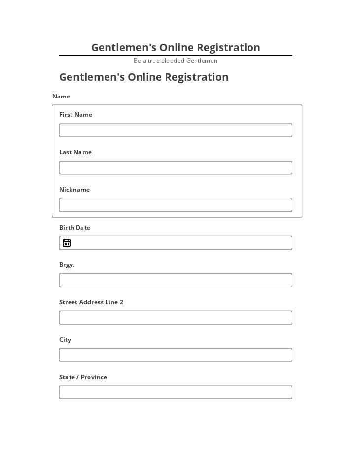 Arrange Gentlemen's Online Registration in Microsoft Dynamics