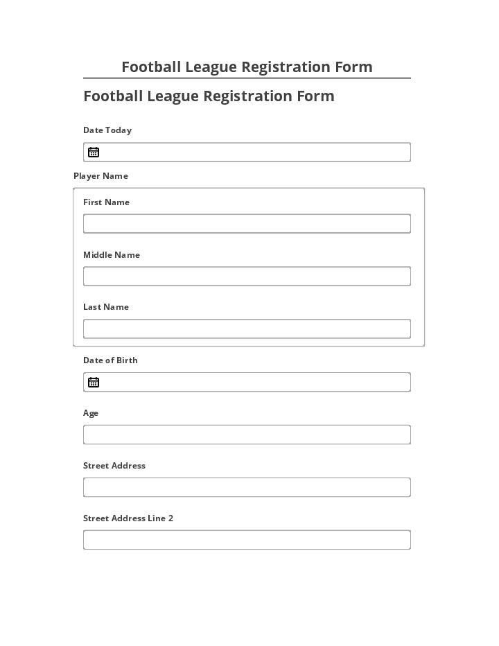 Export Football League Registration Form to Microsoft Dynamics