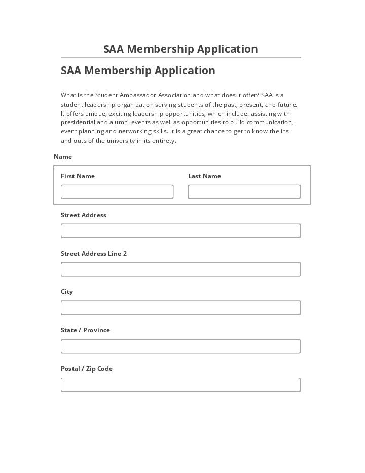 Manage SAA Membership Application
