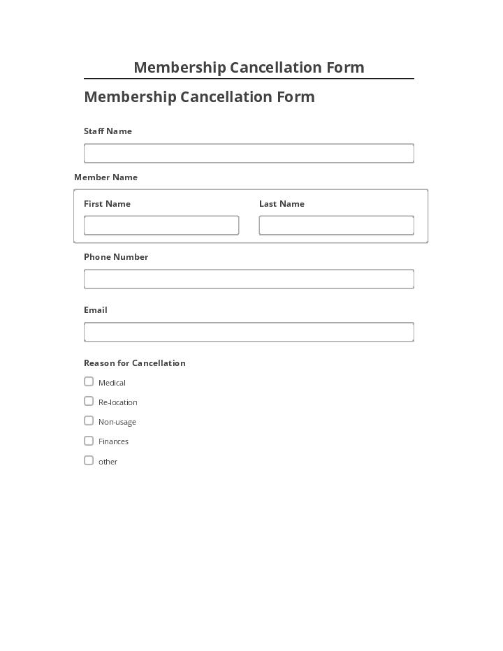 Update Membership Cancellation Form from Salesforce