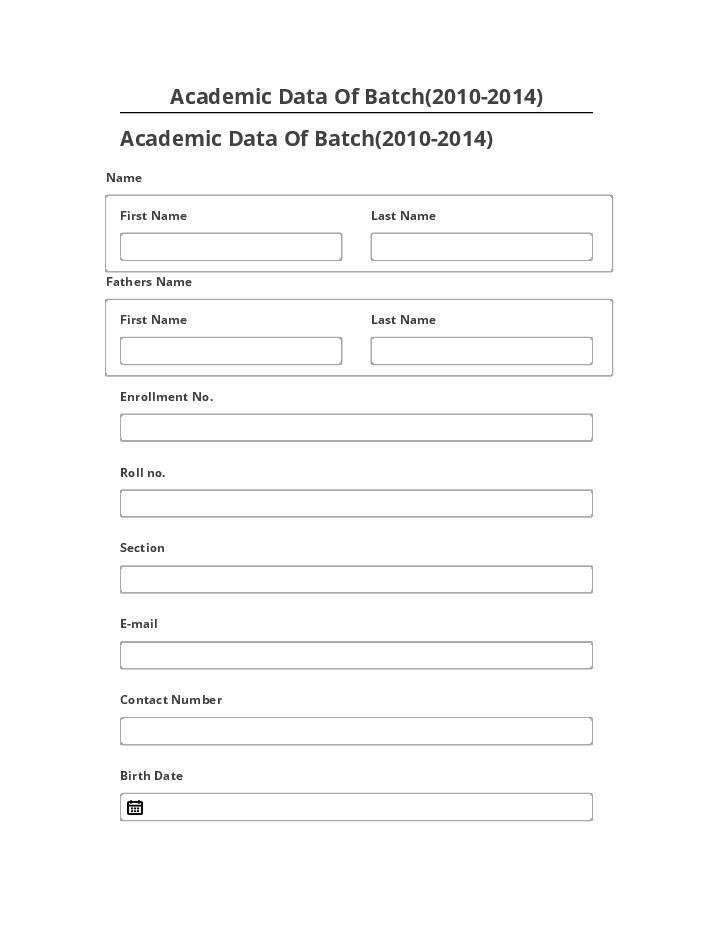 Incorporate Academic Data Of Batch(2010-2014)