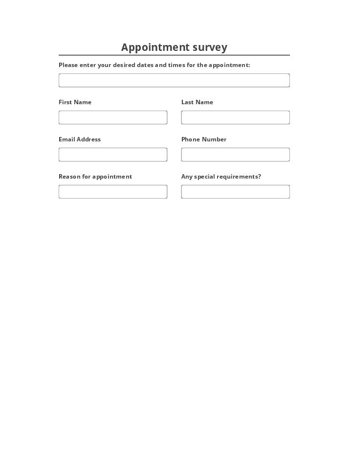 Pre-fill Appointment survey from Netsuite