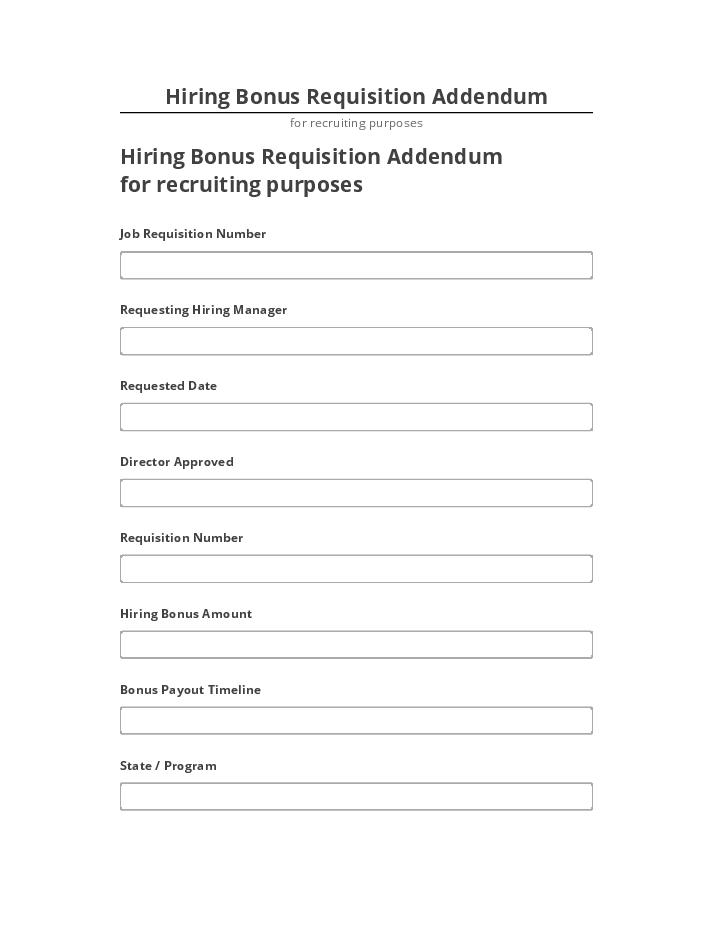 Manage Hiring Bonus Requisition Addendum in Salesforce