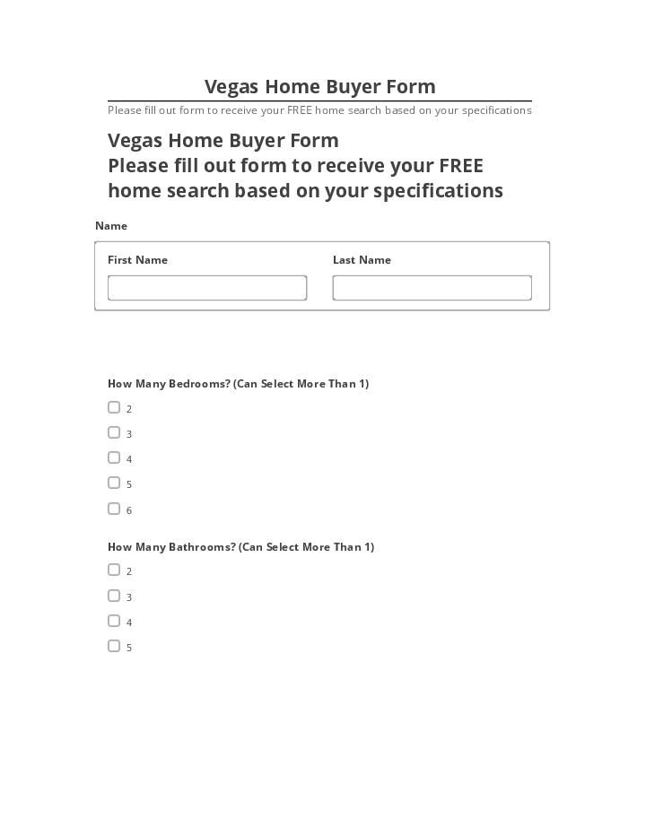 Arrange Vegas Home Buyer Form in Netsuite
