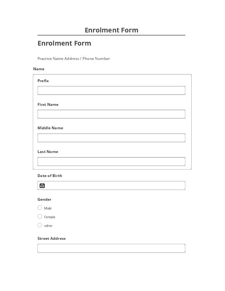 Export enrollment Form