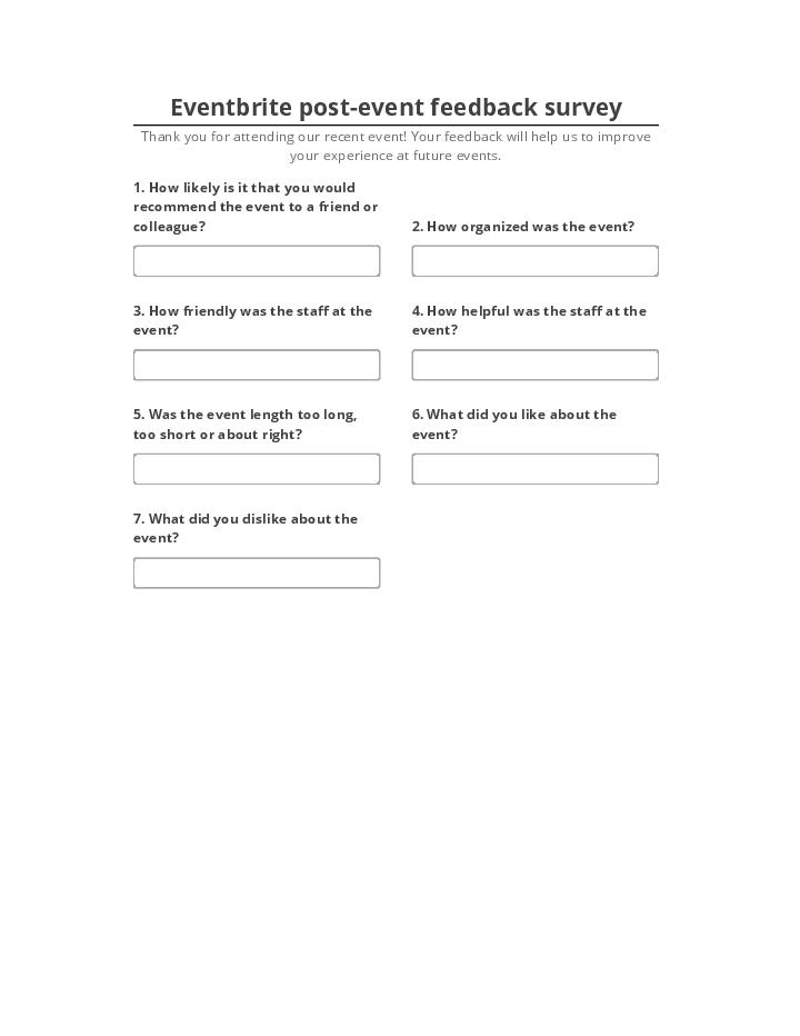 Arrange Eventbrite post-event feedback survey in Netsuite