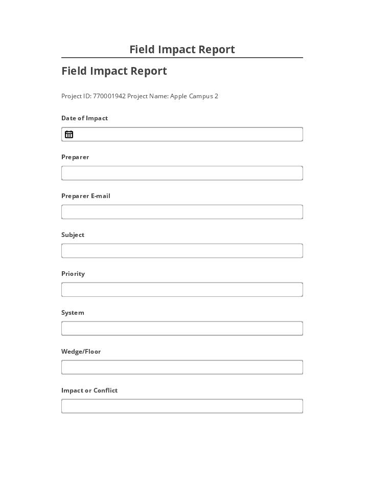 Integrate Field Impact Report with Netsuite