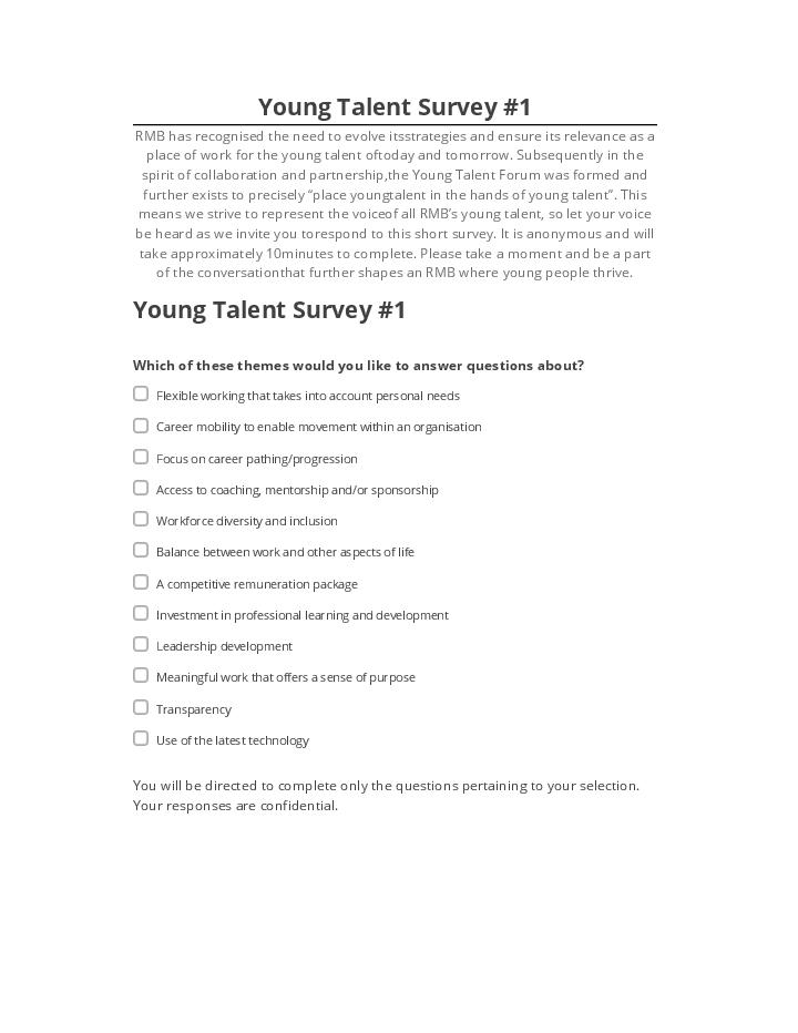 Arrange Young Talent Survey #1 in Microsoft Dynamics