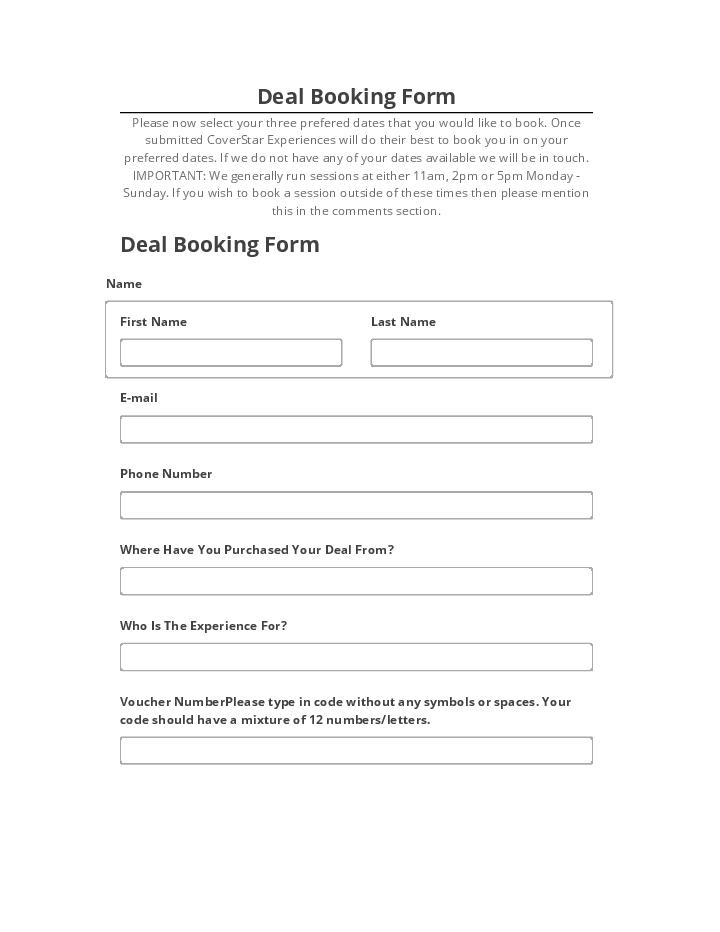 Integrate Deal Booking Form with Salesforce