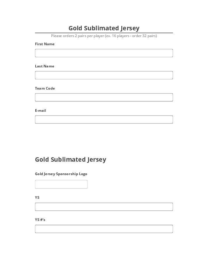 Automate Gold Sublimated Jersey in Netsuite