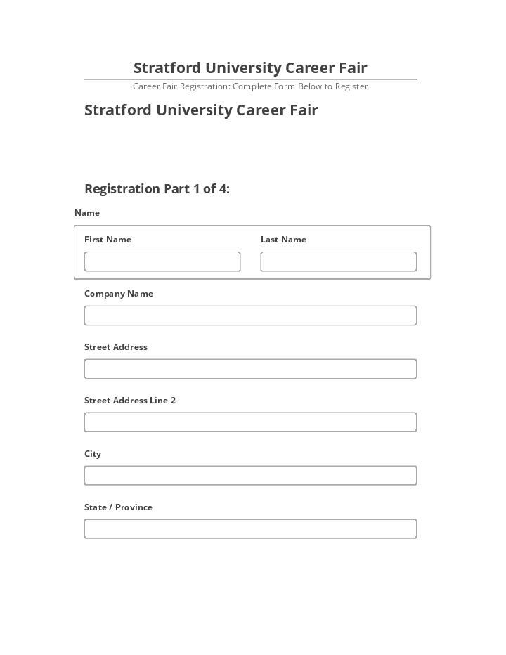 Pre-fill Stratford University Career Fair from Microsoft Dynamics