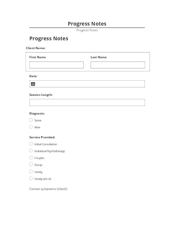 Update Progress Notes from Netsuite