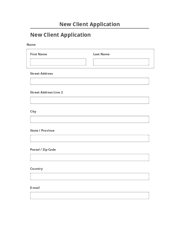 Arrange New Client Application in Netsuite