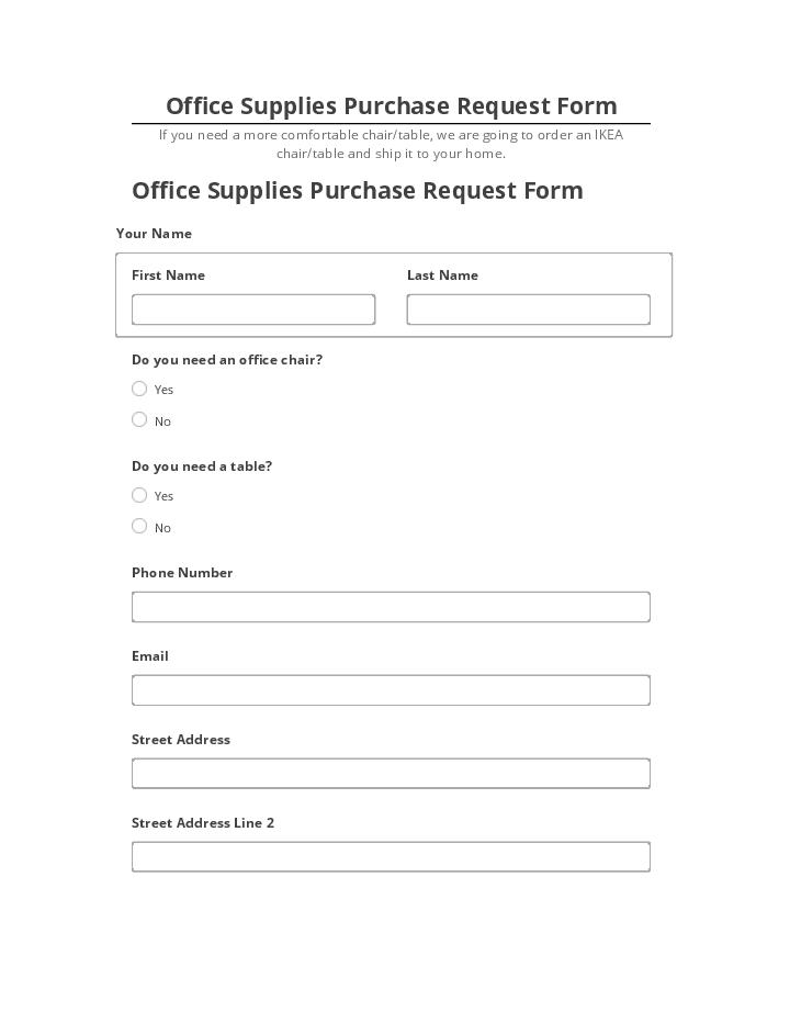 Export Office Supplies Purchase Request Form