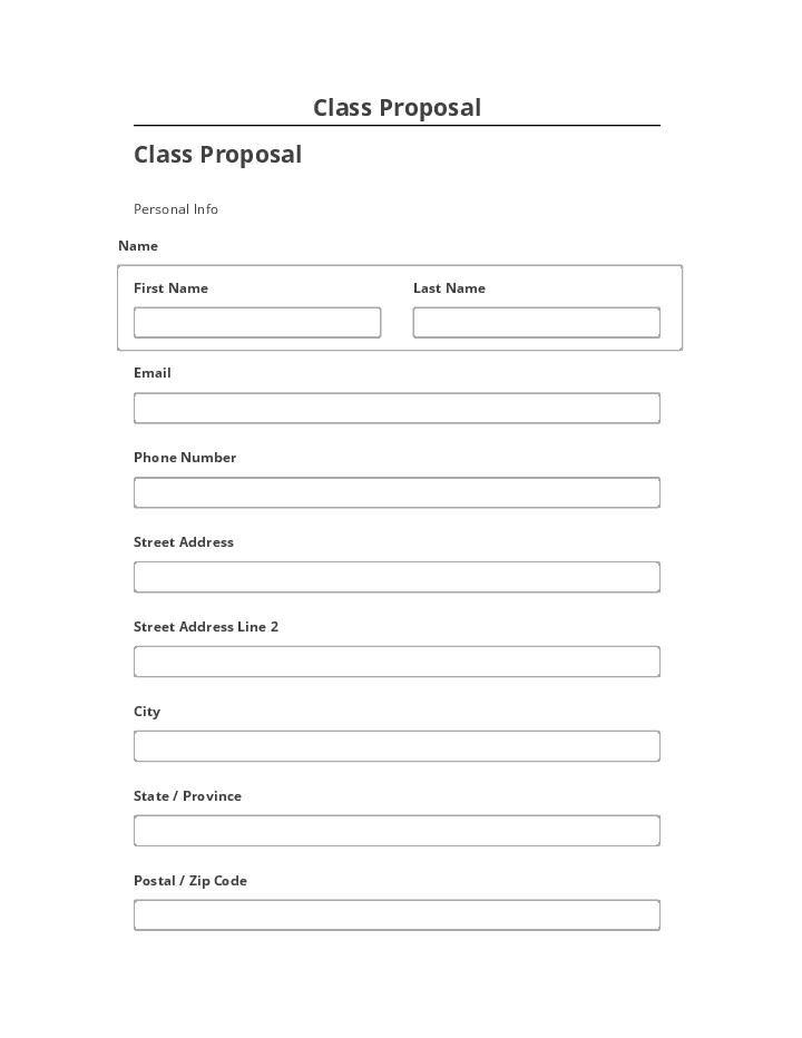 Arrange Class Proposal in Salesforce