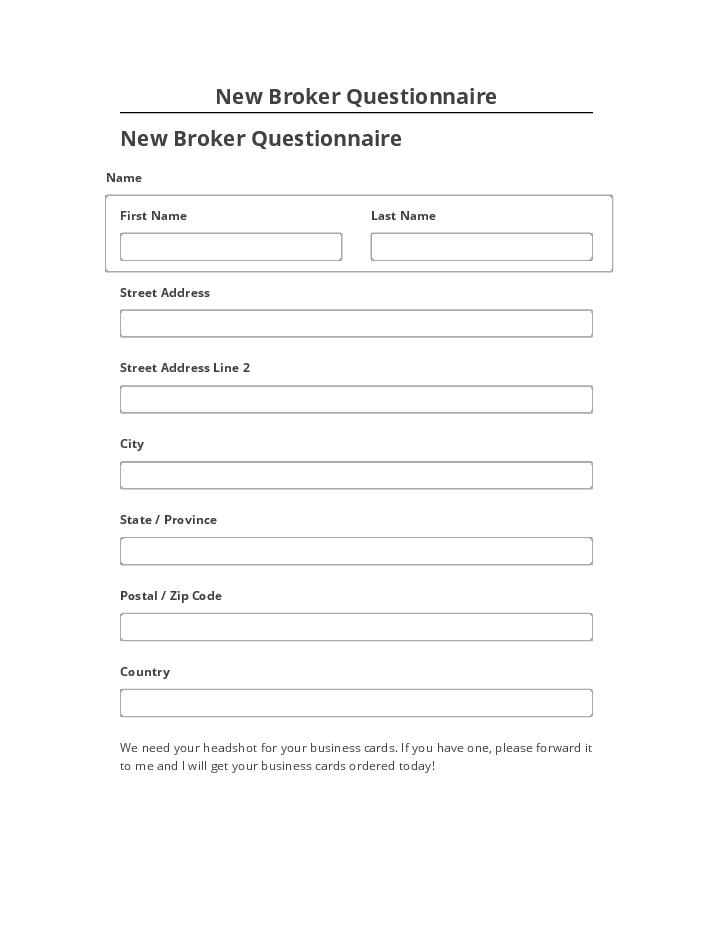Synchronize New Broker Questionnaire with Salesforce
