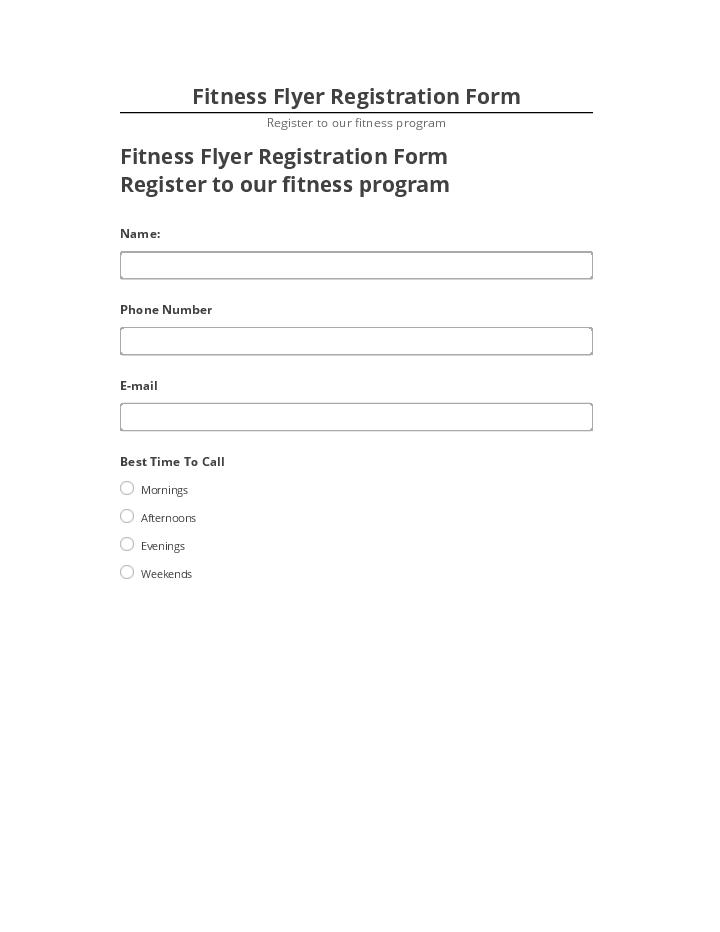 Manage Fitness Flyer Registration Form in Netsuite