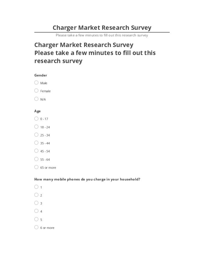 Export Charger Market Research Survey to Netsuite