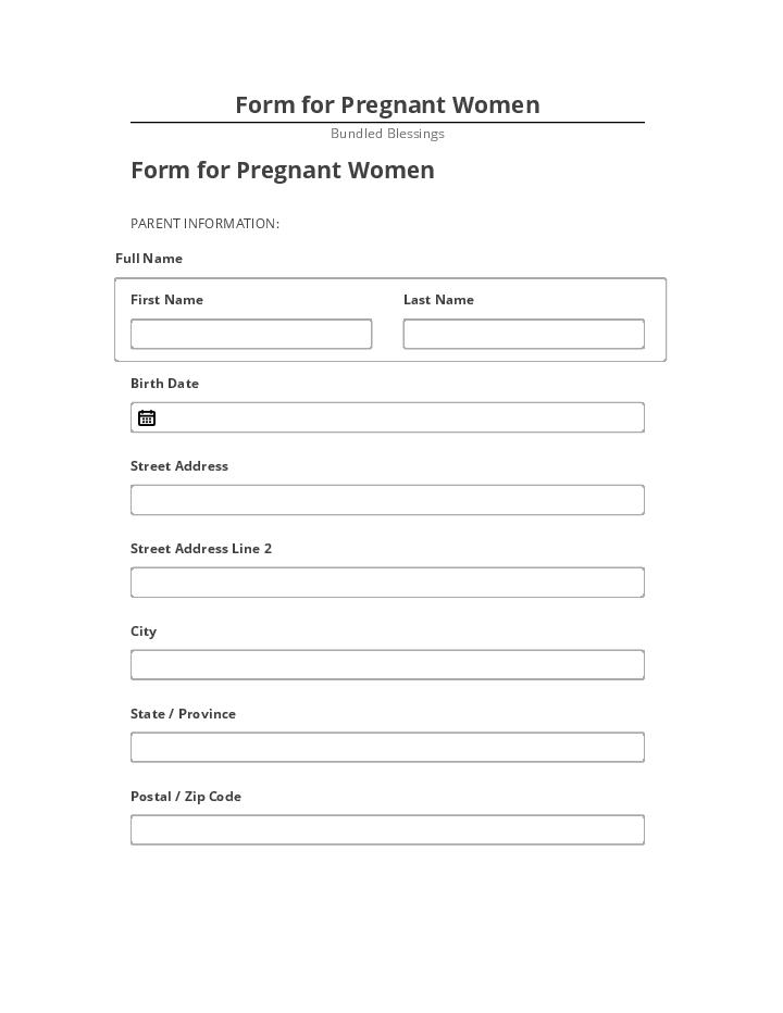 Synchronize Form for Pregnant Women