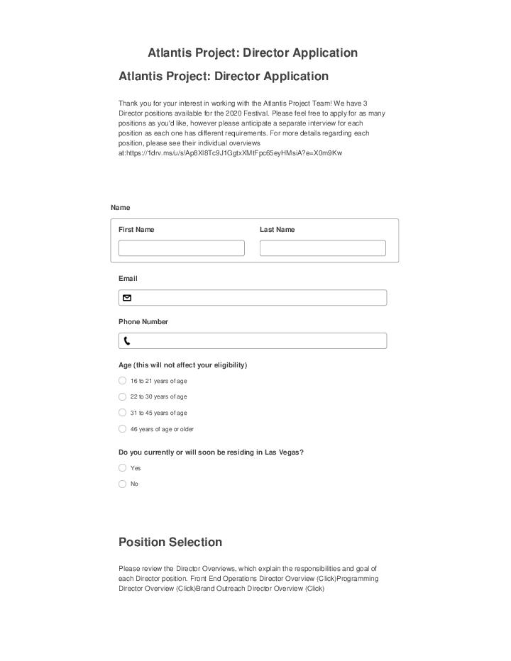 Manage Atlantis Project: Director Application in Netsuite