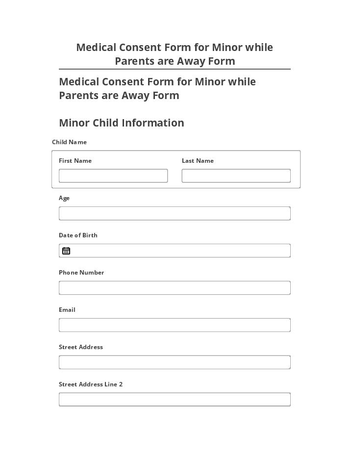 Incorporate Medical Consent Form for Minor while Parents are Away Form in Netsuite