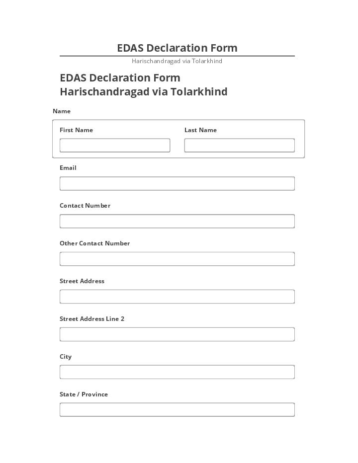 Update EDAS Declaration Form from Salesforce