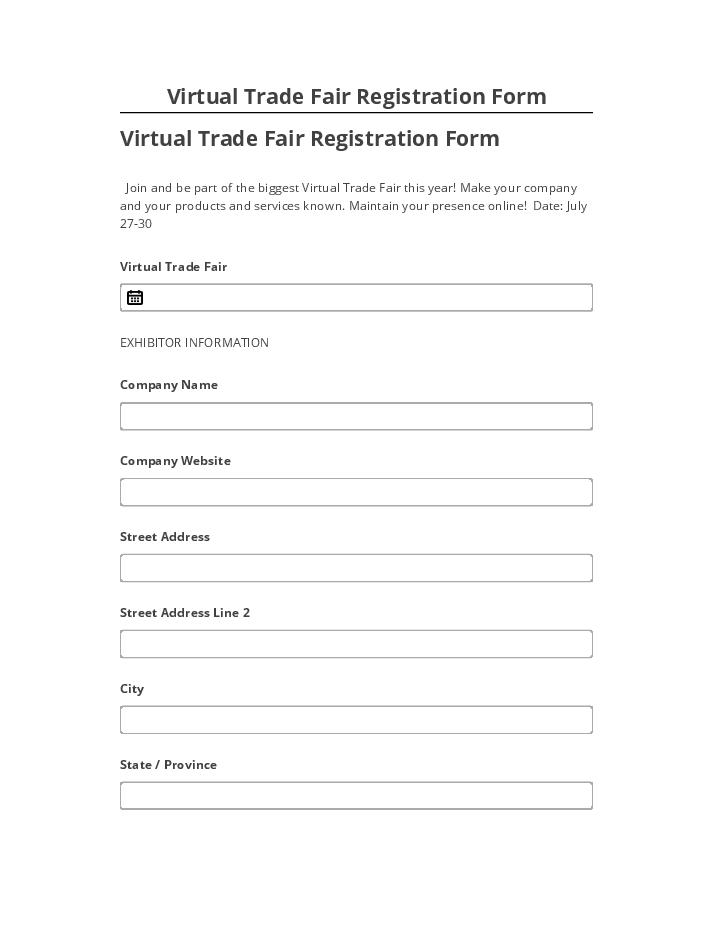 Arrange Virtual Trade Fair Registration Form in Microsoft Dynamics