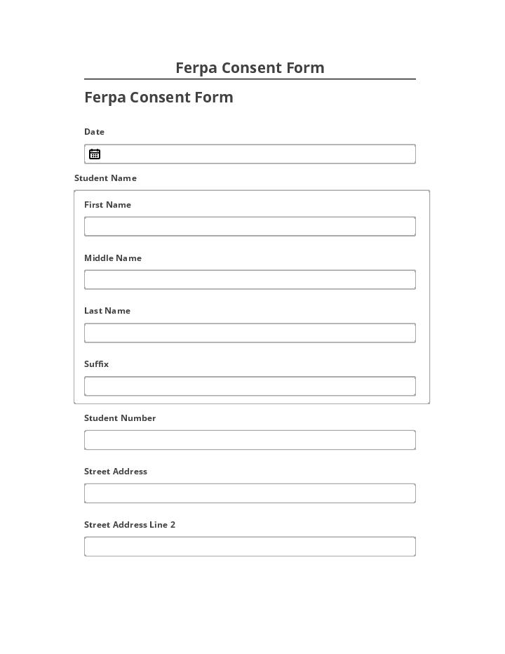 Pre-fill Ferpa Consent Form