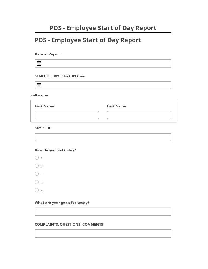 Incorporate PDS - Employee Start of Day Report in Netsuite