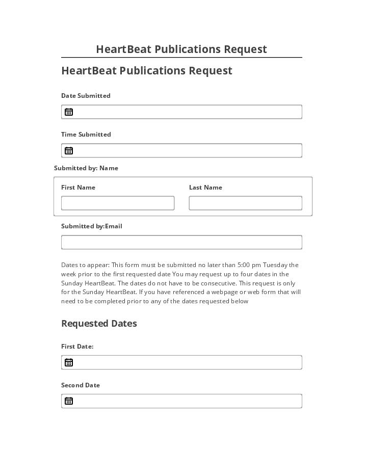 Synchronize HeartBeat Publications Request with Salesforce