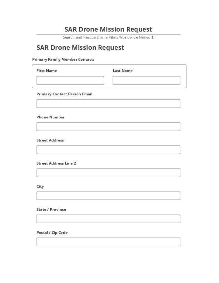 Pre-fill SAR Drone Mission Request from Netsuite