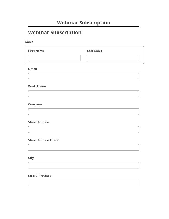 Arrange Webinar Subscription in Salesforce