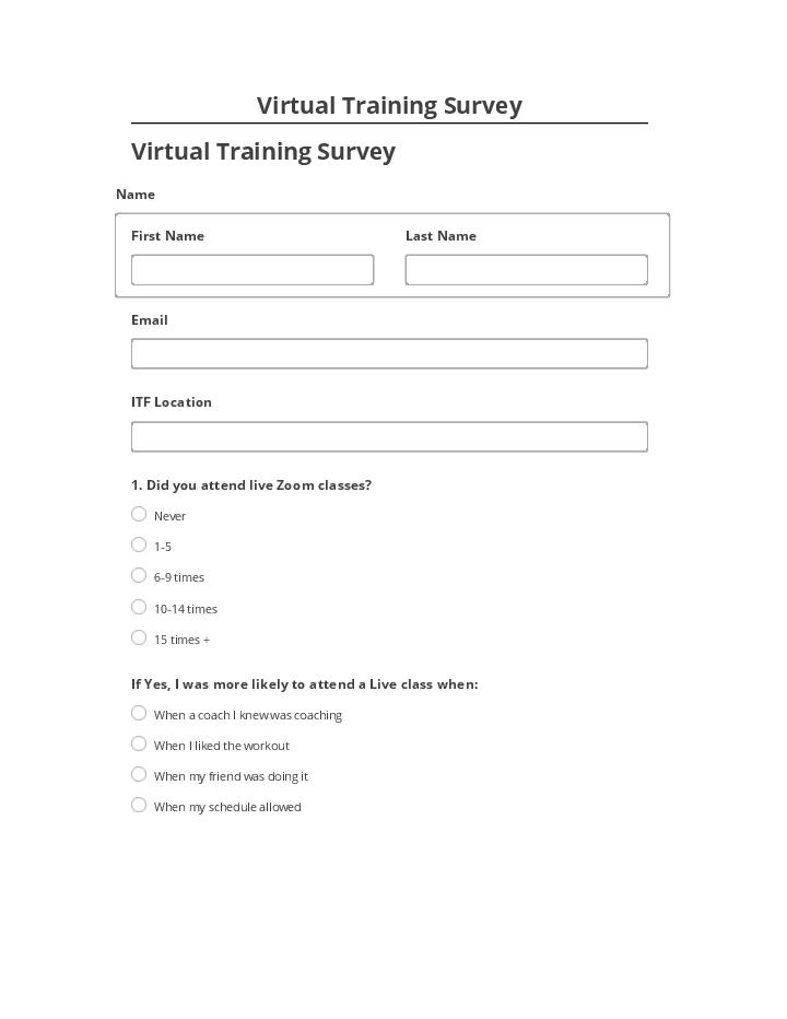 Arrange Virtual Training Survey in Netsuite