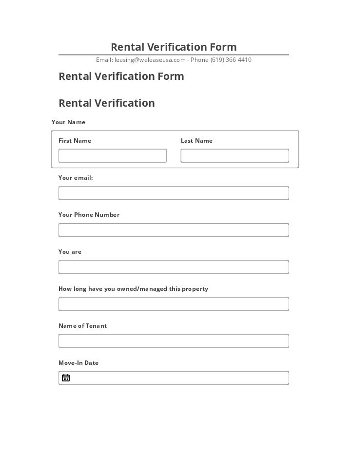 Synchronize Rental Verification Form with Netsuite