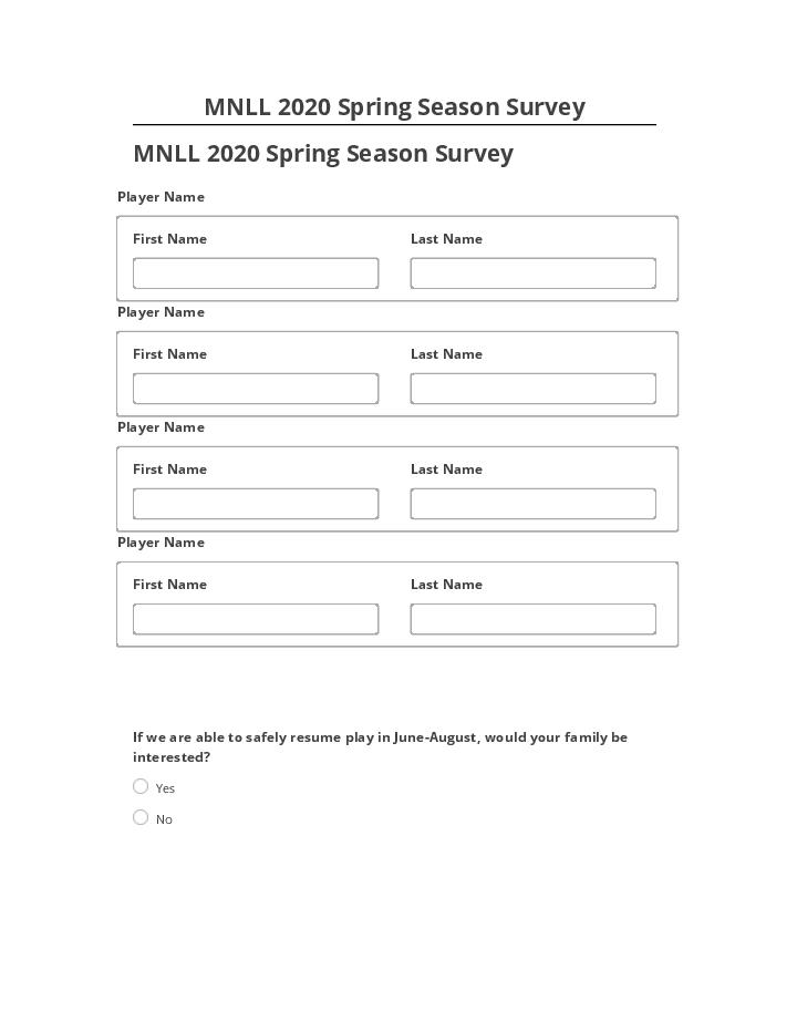 Export MNLL 2020 Spring Season Survey